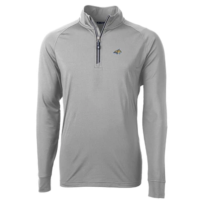 Men's Cutter & Buck Gray Montana State Bobcats Big Tall Adapt Eco Knit Quarter-Zip Pullover Jacket