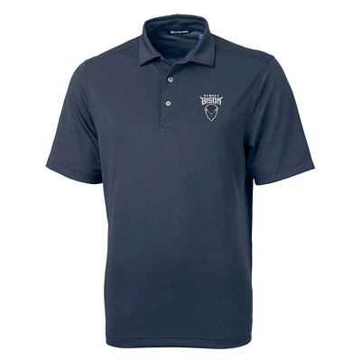 Men's Cutter & Buck Navy Howard Bison Big Tall Virtue Eco Pique Recycled Polo