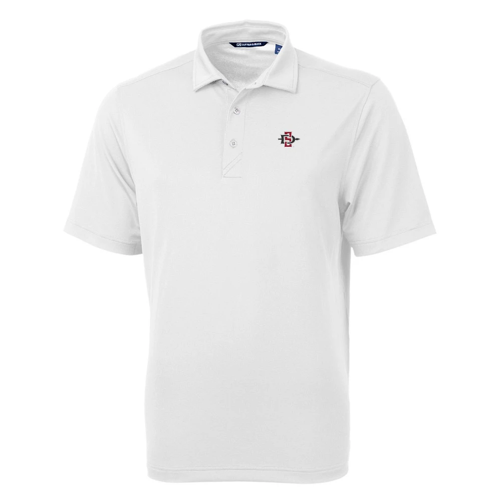 Men's Cutter & Buck White San Diego State Aztecs Big Tall Virtue Eco Pique Recycled Polo