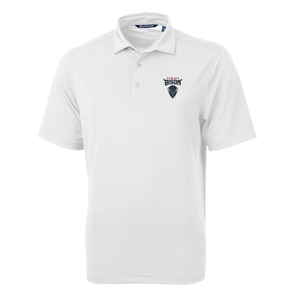 Men's Cutter & Buck White Howard Bison Big Tall Virtue Eco Pique Recycled Polo