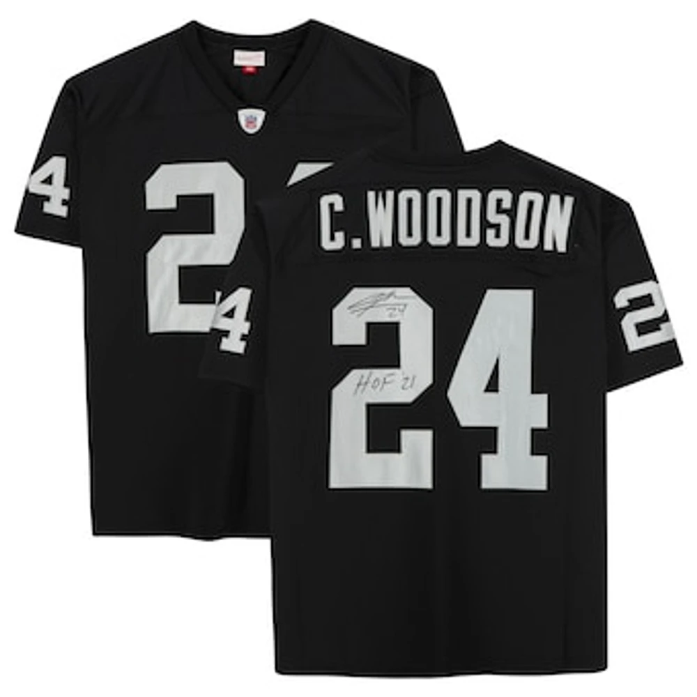 Charles Woodson Black Las Vegas Raiders Autographed Mitchell & Ness Authentic Player Jersey with "HOF 21" Inscription