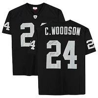 Charles Woodson Black Las Vegas Raiders Autographed Mitchell & Ness Authentic Player Jersey with "HOF 21" Inscription