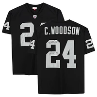 Charles Woodson Black Las Vegas Raiders Autographed Mitchell & Ness Authentic Player Jersey with "HOF 21" Inscription