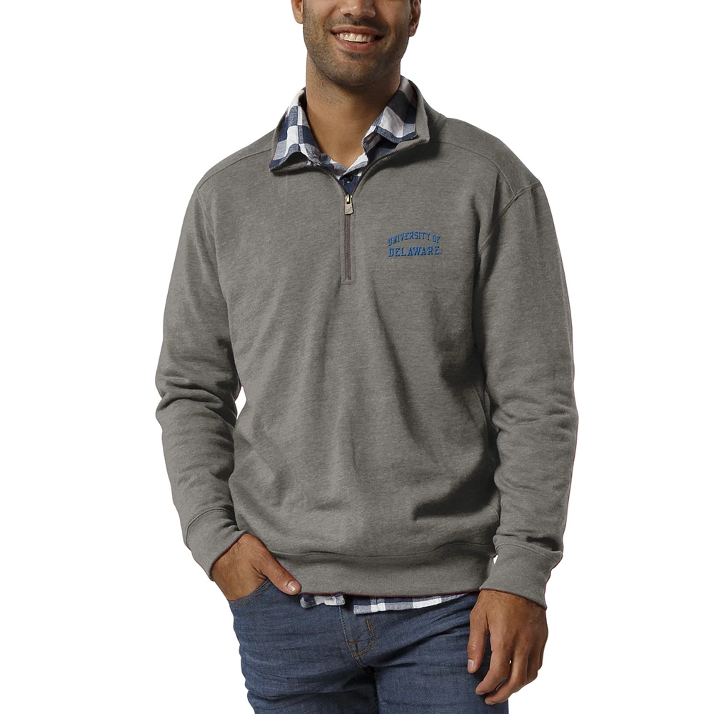 Men's League Collegiate Wear Heathered Gray Delaware Fightin' Blue Hens Heritage Quarter-Zip Pullover Jacket