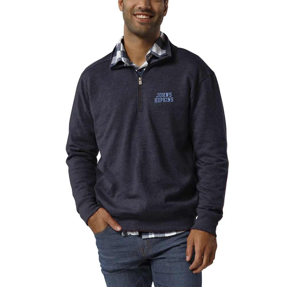 Men's League Collegiate Wear Heathered Navy Johns Hopkins Blue Jays Heritage Quarter-Zip Pullover Jacket