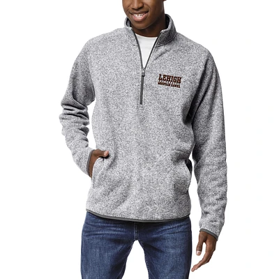 Men's League Collegiate Wear Heathered Gray Lehigh Mountain Hawks Saranac Quarter-Zip Pullover Jacket
