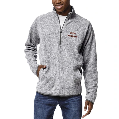 Men's League Collegiate Wear Heathered Gray Elon Phoenix Saranac Quarter-Zip Pullover Jacket