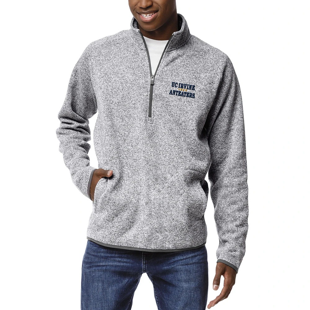 Men's League Collegiate Wear Heathered Gray UC Irvine Anteaters Saranac Quarter-Zip Pullover Jacket