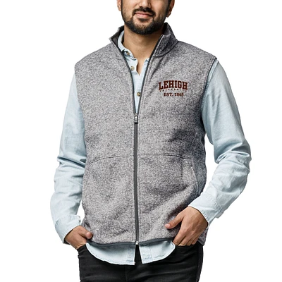 Men's League Collegiate Wear Heathered Gray Lehigh Mountain Hawks Saranac Full-Zip Vest