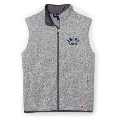Men's League Collegiate Wear Heathered Gray Emory Eagles Saranac Full-Zip Vest