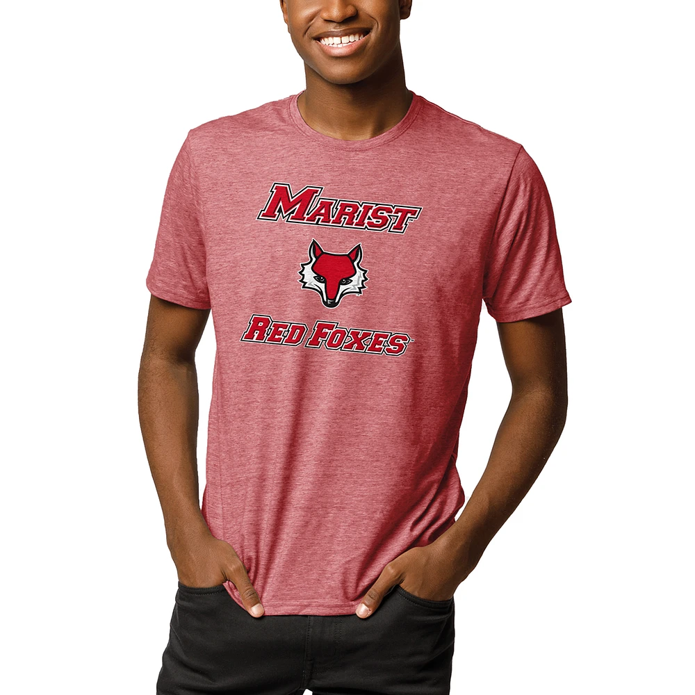 Men's League Collegiate Wear Heathered Red Marist Foxes Reclaim T-Shirt