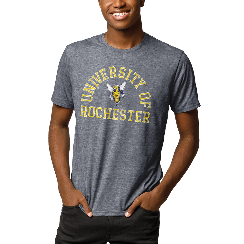 Men's League Collegiate Wear Heathered Navy Rochester Yellow Jackets Reclaim T-Shirt