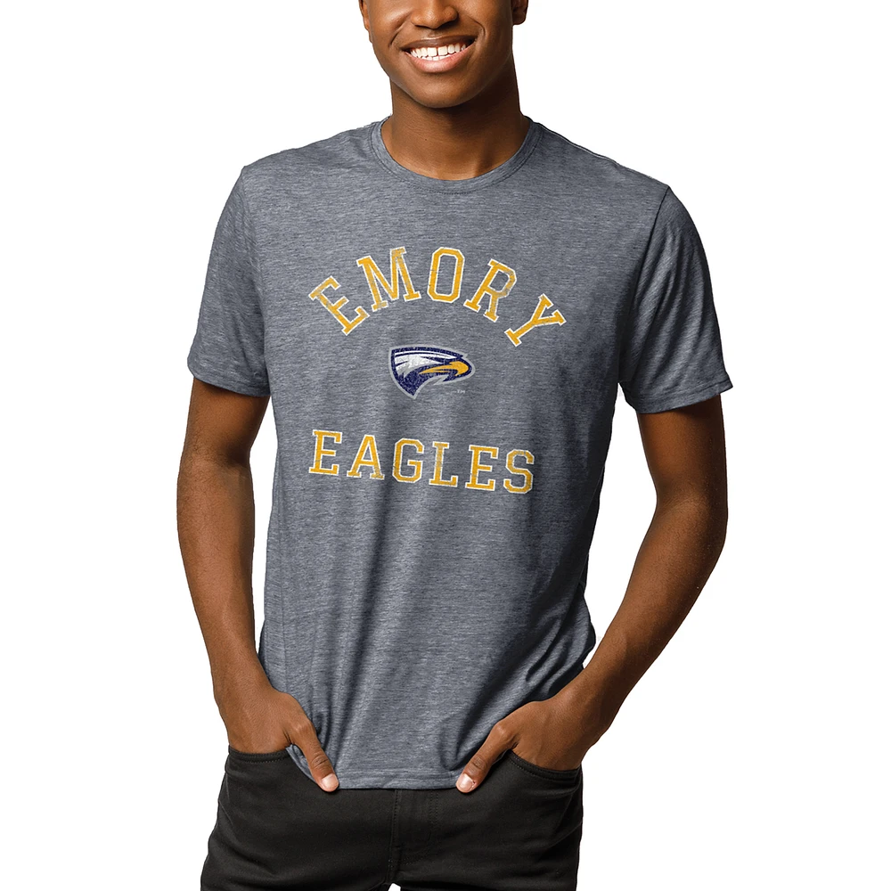 Men's League Collegiate Wear Heathered Navy Emory Eagles Reclaim T-Shirt