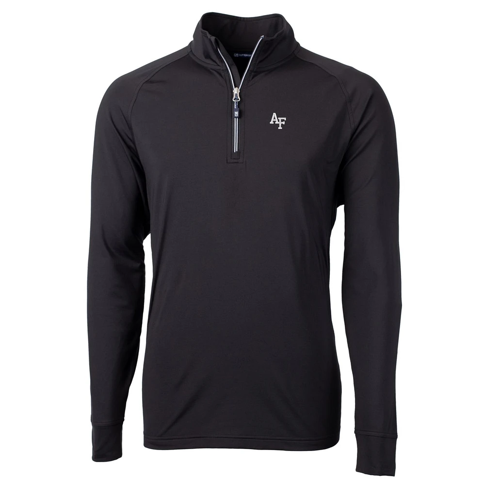 Men's Cutter & Buck Black Air Force Falcons Big Tall Adapt Eco Knit Quarter-Zip Pullover Jacket