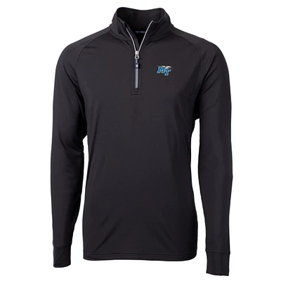 Men's Cutter & Buck Black MTSU Blue Raiders Big Tall Adapt Eco Knit Quarter-Zip Pullover Jacket
