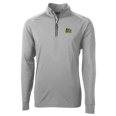 Men's Cutter & Buck Gray Drexel Dragons Big Tall Adapt Eco Knit Quarter-Zip Pullover Jacket