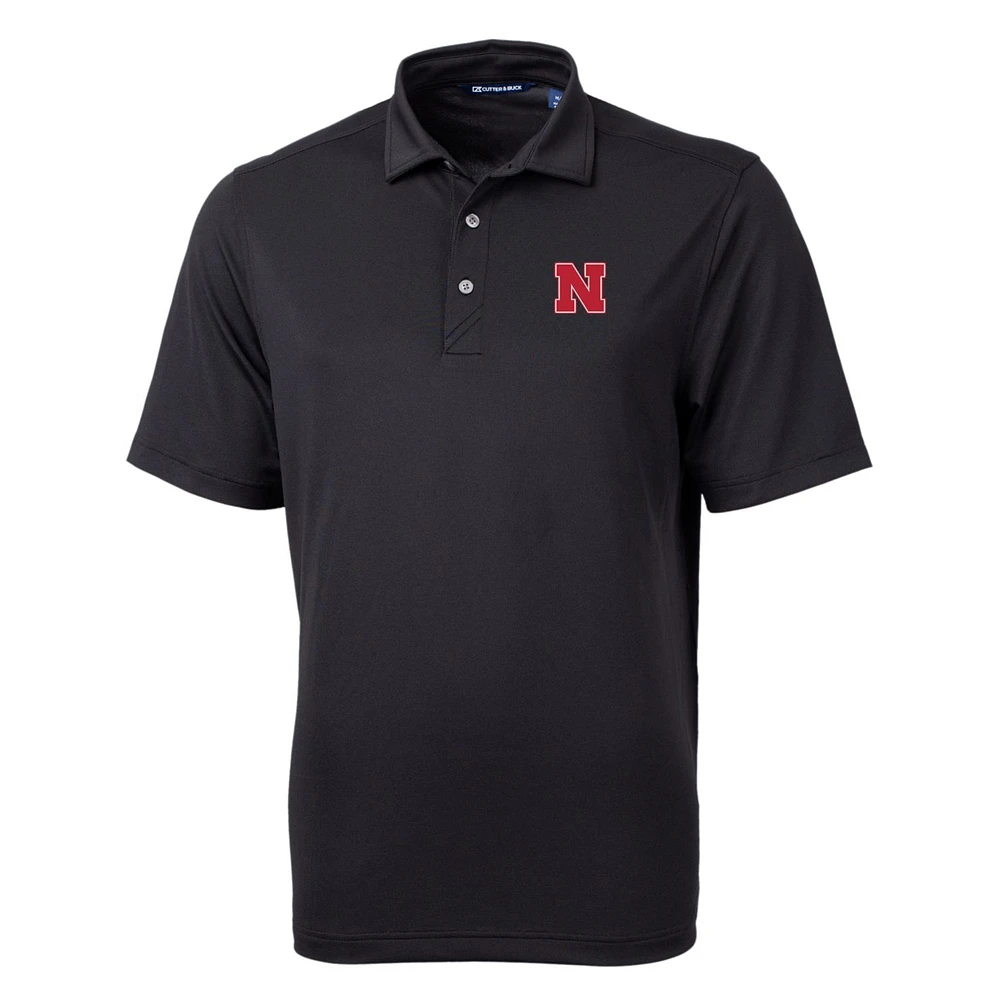 Men's Cutter & Buck Black Nebraska Huskers Big Tall Virtue Eco Pique Recycled Polo