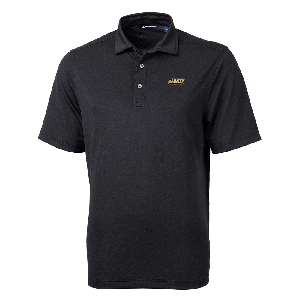 Men's Cutter & Buck Black James Madison Dukes Big Tall Virtue Eco Pique Recycled Polo