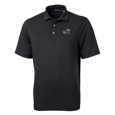 Men's Cutter & Buck Black Tulane Green Wave Big Tall Virtue Eco Pique Recycled Polo