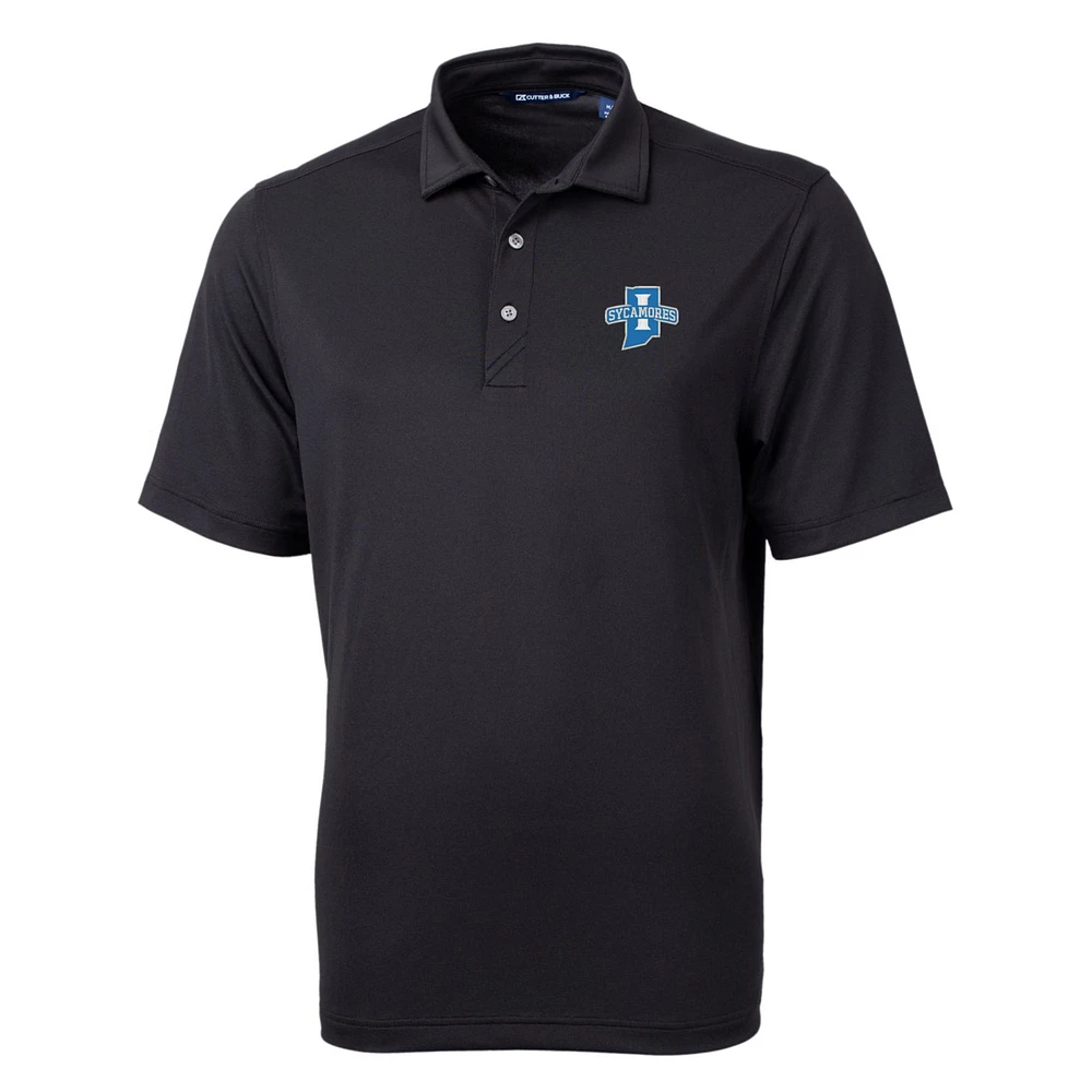 Men's Cutter & Buck Black Indiana State Sycamores Big Tall Virtue Eco Pique Recycled Polo