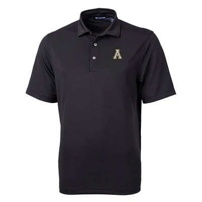Men's Cutter & Buck Black Appalachian State Mountaineers Big Tall Virtue Eco Pique Recycled Polo
