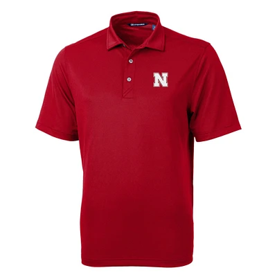 Men's Cutter & Buck Scarlet Nebraska Huskers Big Tall Virtue Eco Pique Recycled Polo