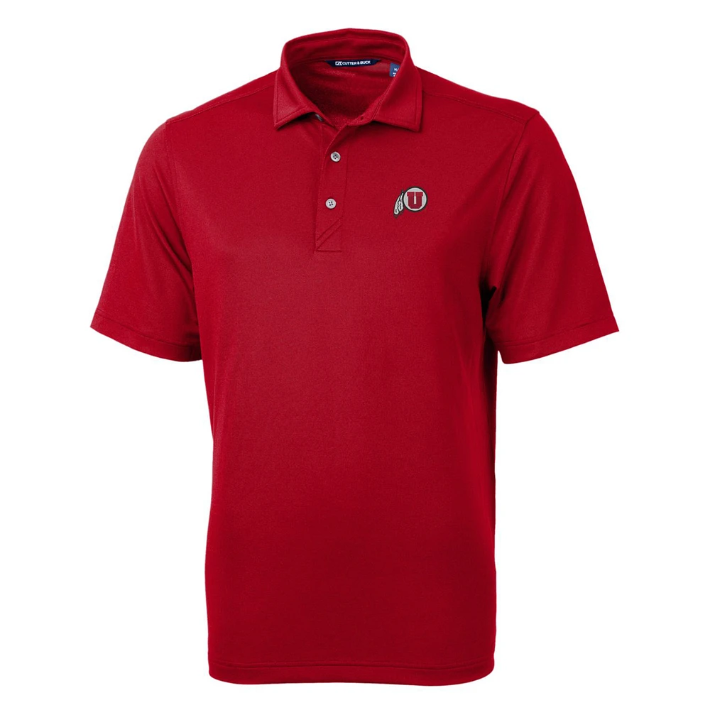 Men's Cutter & Buck Red Utah Utes Big Tall Virtue Eco Pique Recycled Polo