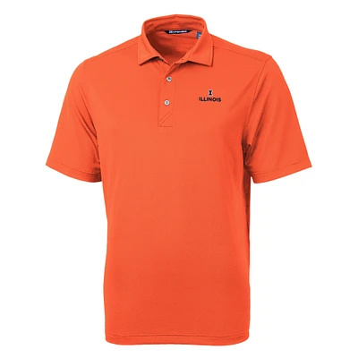 Men's Cutter & Buck Orange Illinois Fighting Illini Big Tall Virtue Eco Pique Recycled Polo
