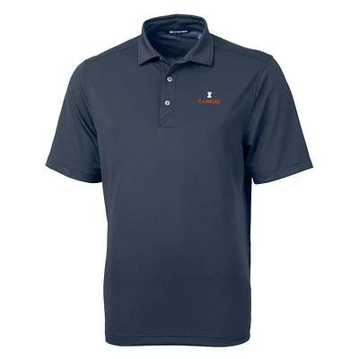 Men's Cutter & Buck Navy Illinois Fighting Illini Big Tall Virtue Eco Pique Recycled Polo