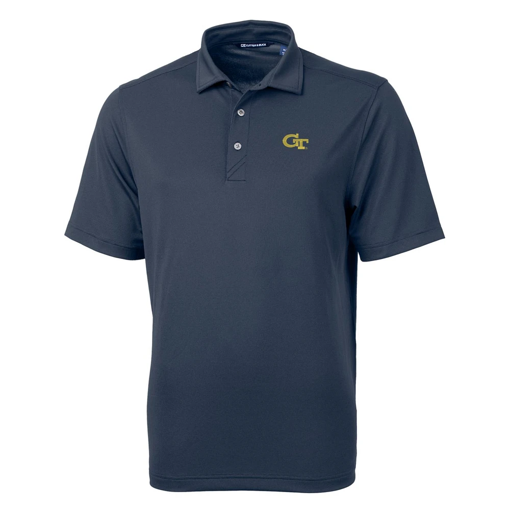 Men's Cutter & Buck Navy Georgia Tech Yellow Jackets Big Tall Virtue Eco Pique Recycled Polo