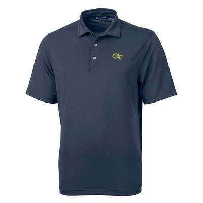 Men's Cutter & Buck Navy Georgia Tech Yellow Jackets Big Tall Virtue Eco Pique Recycled Polo