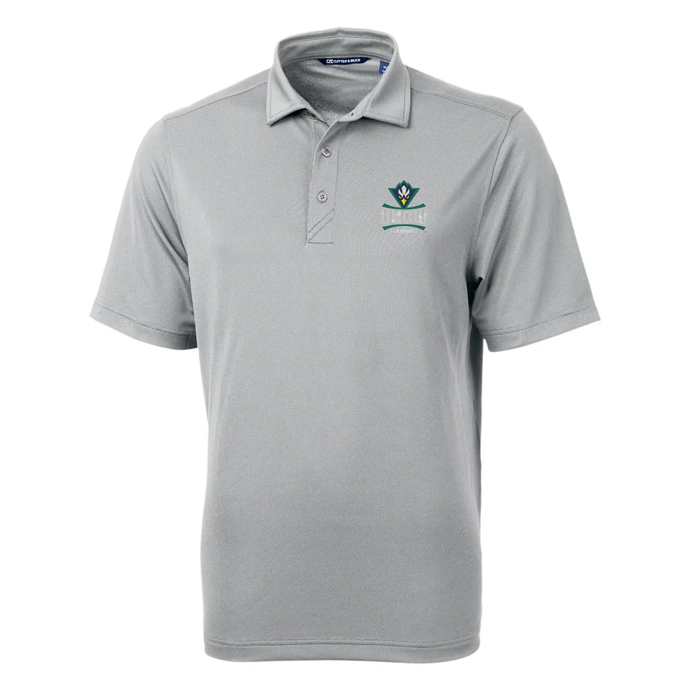 Men's Cutter & Buck Gray UNC Wilmington Seahawks Big Tall Virtue Eco Pique Recycled Polo