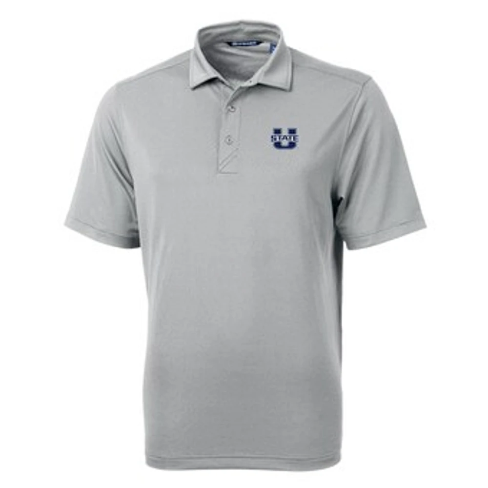 Men's Cutter & Buck Gray Utah State Aggies Big Tall Virtue Eco Pique Recycled Polo