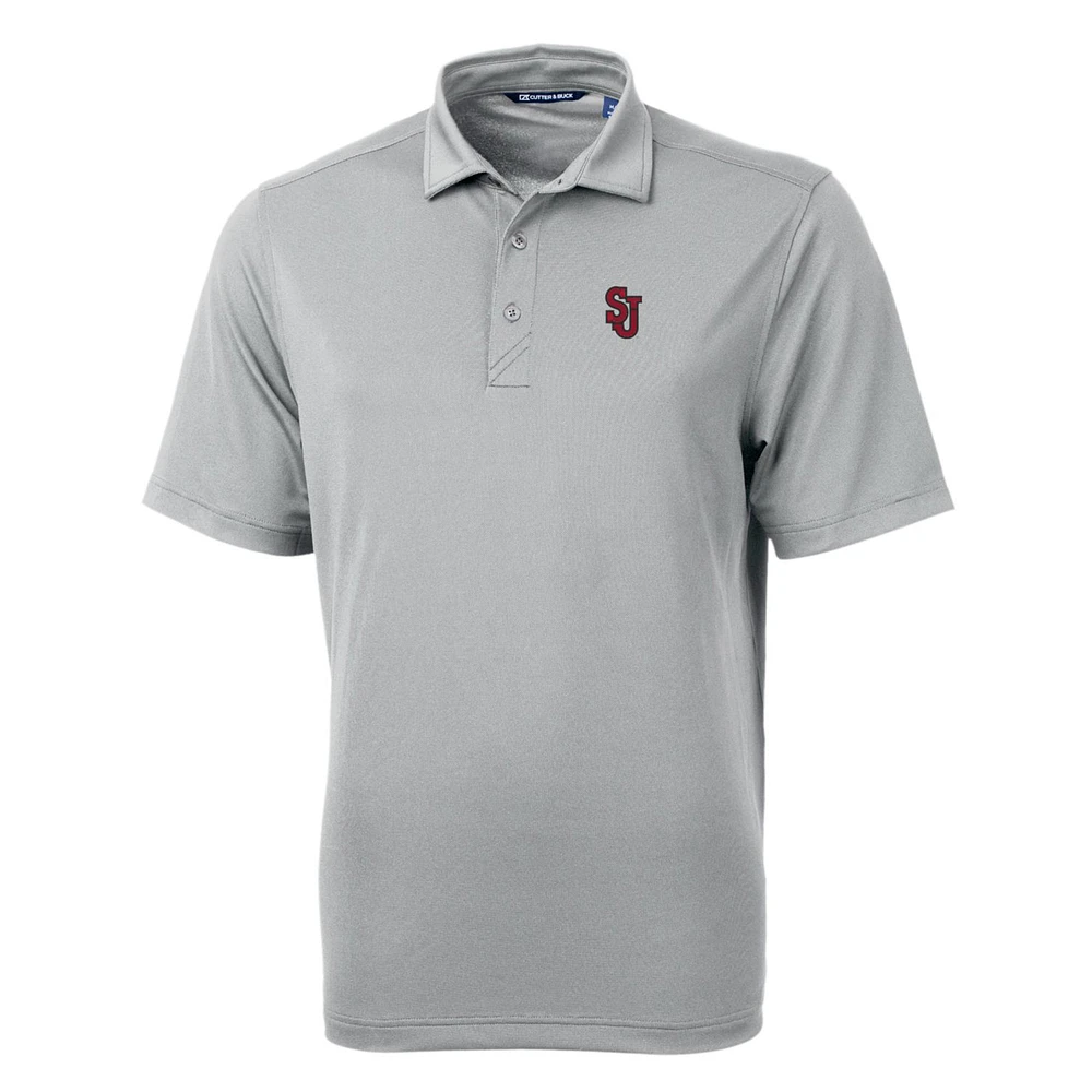 Men's Cutter & Buck Gray St. Johns Red Storm Big Tall Virtue Eco Pique Recycled Polo