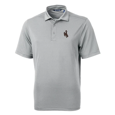 Men's Cutter & Buck Gray Wyoming Cowboys Big Tall Virtue Eco Pique Recycled Polo