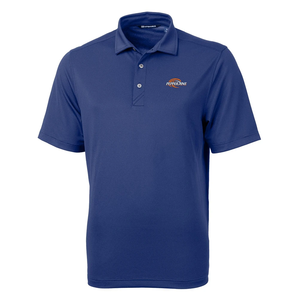 Men's Cutter & Buck Blue Pepperdine Waves Big Tall Virtue Eco Pique Recycled Polo