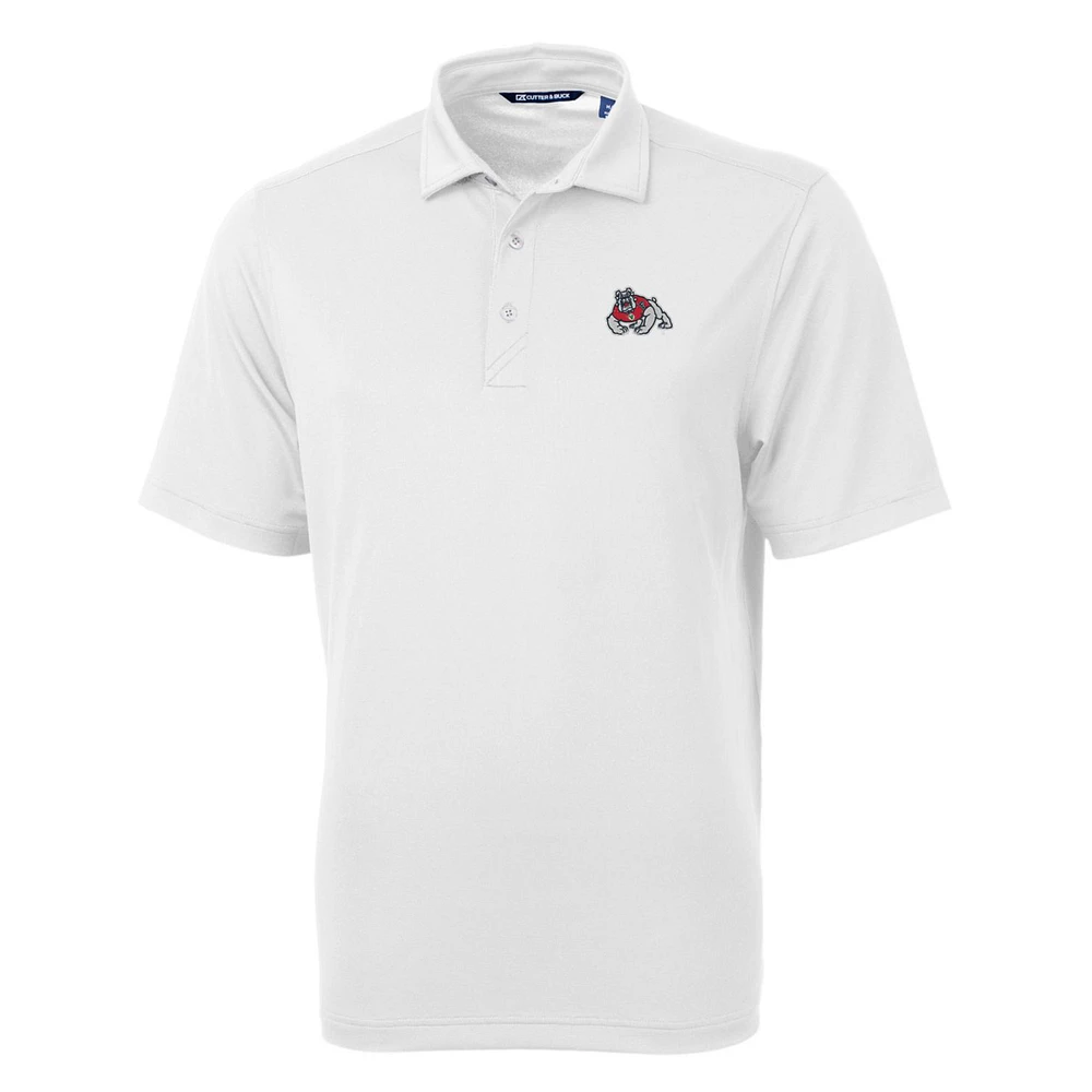 Men's Cutter & Buck White Fresno State Bulldogs Big & Tall Virtue Eco Pique Recycled Polo