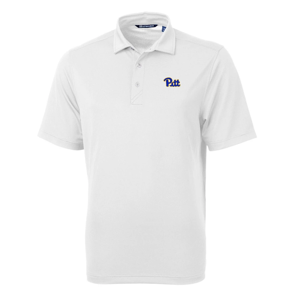 Men's Cutter & Buck White Pitt Panthers Big Tall Virtue Eco Pique Recycled Polo