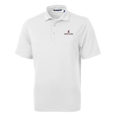 Men's Cutter & Buck White Santa Clara Broncos Big Tall Virtue Eco Pique Recycled Polo