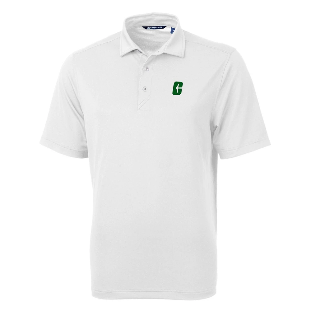 Men's Cutter & Buck White Charlotte 49ers Big & Tall Virtue Eco Pique Recycled Polo