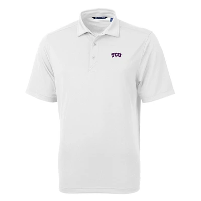 Men's Cutter & Buck White TCU Horned Frogs Big Tall Virtue Eco Pique Recycled Polo