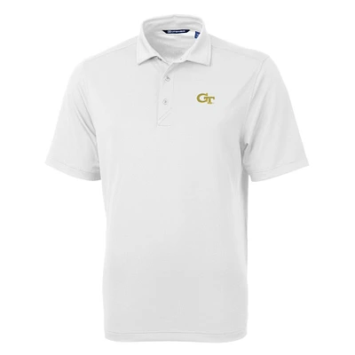 Men's Cutter & Buck White Georgia Tech Yellow Jackets Big Tall Virtue Eco Pique Recycled Polo