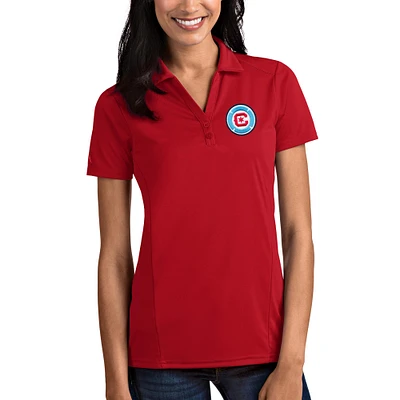 Women's Antigua Red Chicago Fire Logo Tribute Polo