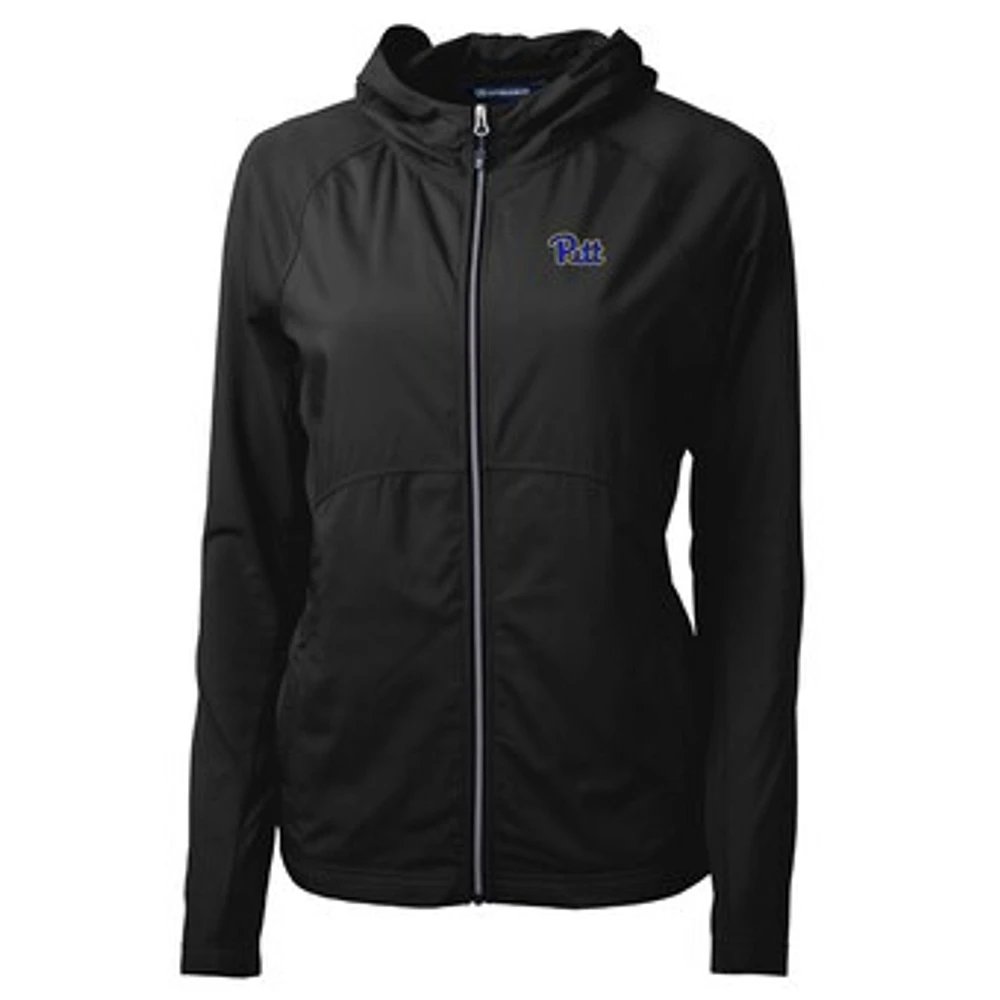 Women's Cutter & Buck Black Pitt Panthers Adapt Eco Knit Full-Zip Jacket