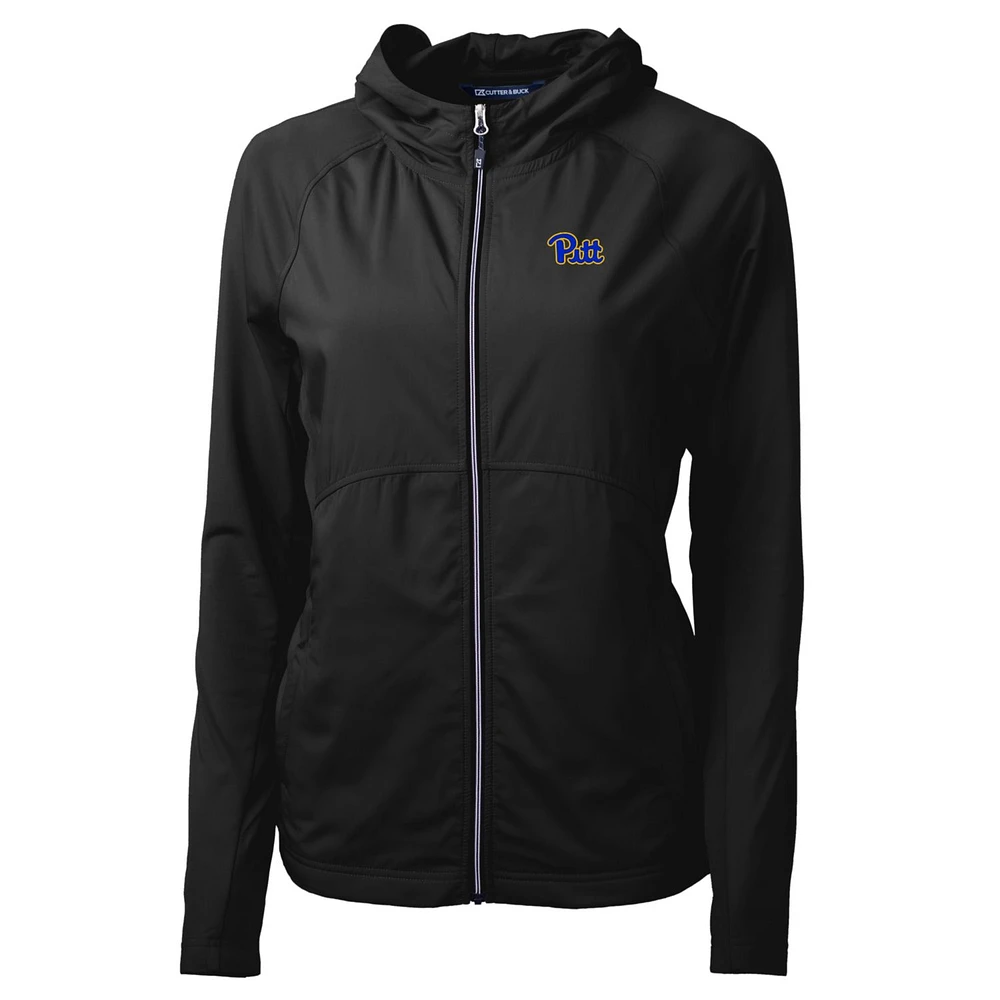 Women's Cutter & Buck Black Pitt Panthers Adapt Eco Knit Full-Zip Jacket
