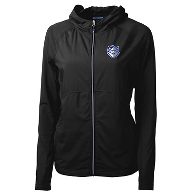 Women's Cutter & Buck Black Saint Louis Billikens Adapt Eco Knit Full-Zip Jacket