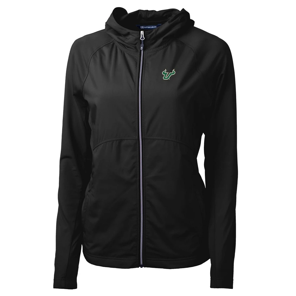 Women's Cutter & Buck Black South Florida Bulls Adapt Eco Knit Full-Zip Jacket