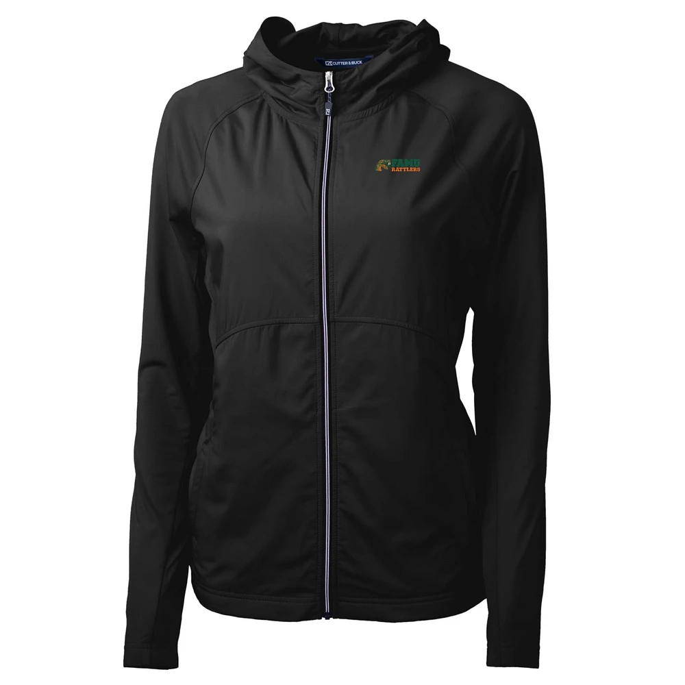 Women's Cutter & Buck Black Florida A&M Rattlers Adapt Eco Knit Full-Zip Jacket
