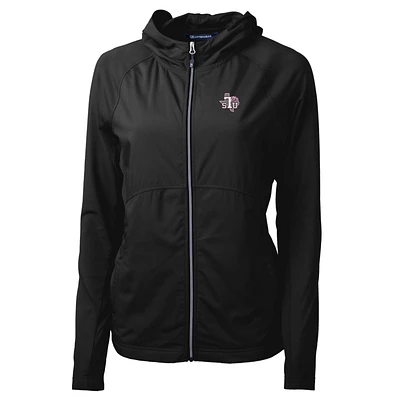 Women's Cutter & Buck Black Texas Southern Tigers Adapt Eco Knit Full-Zip Jacket