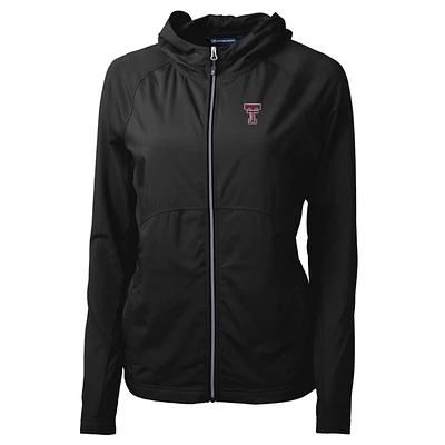 Women's Cutter & Buck Black Texas Tech Red Raiders Adapt Eco Knit Full-Zip Jacket